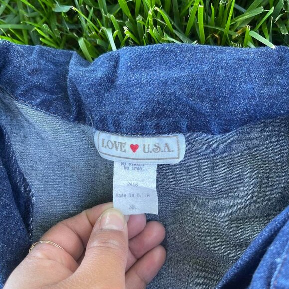 Vintage 90s Tank Denim Top Size 3X - Picture 3 of 3